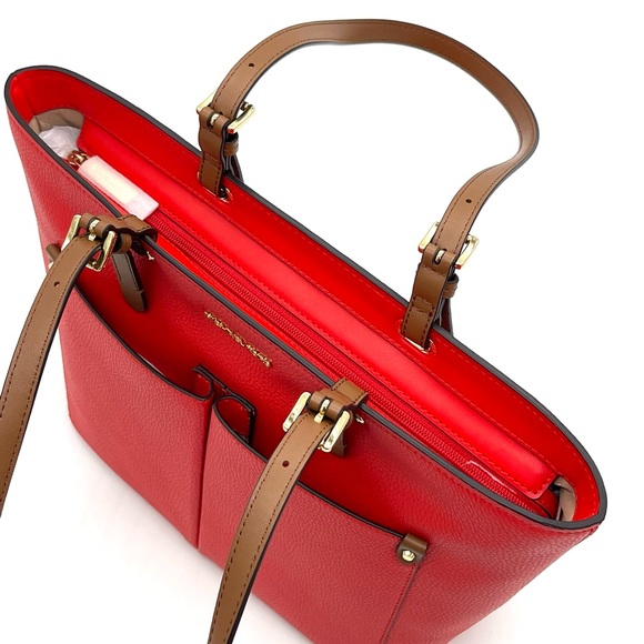 Michael Kors Medium Double Packet Pebbled Leather Tote Bag - Picture 8 of 12